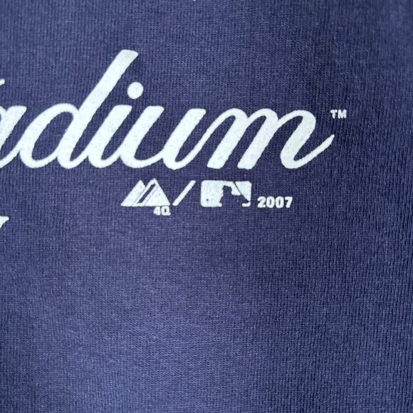 Majestic New York Yankees Yankee Stadium Navy Long Sleeve Shirt Small - Picture 3 of 6